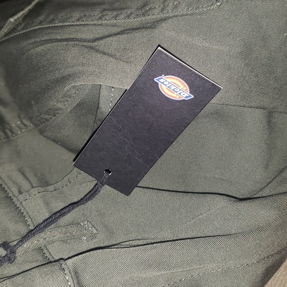 Dickies Relax Cargo 29 Army Olive Green Utility Slim Mid Rise Cotton Cropped - Picture 10 of 11